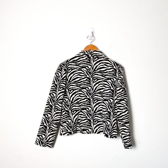 Vintage Eighties Ribkoff Zebra Print Cropped Bomber Jacket - Picture 8 of 9